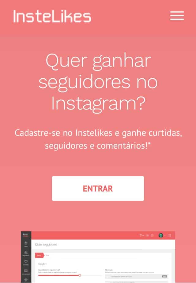 utilize o InsteLikes para conseguir seguidores no Instagram