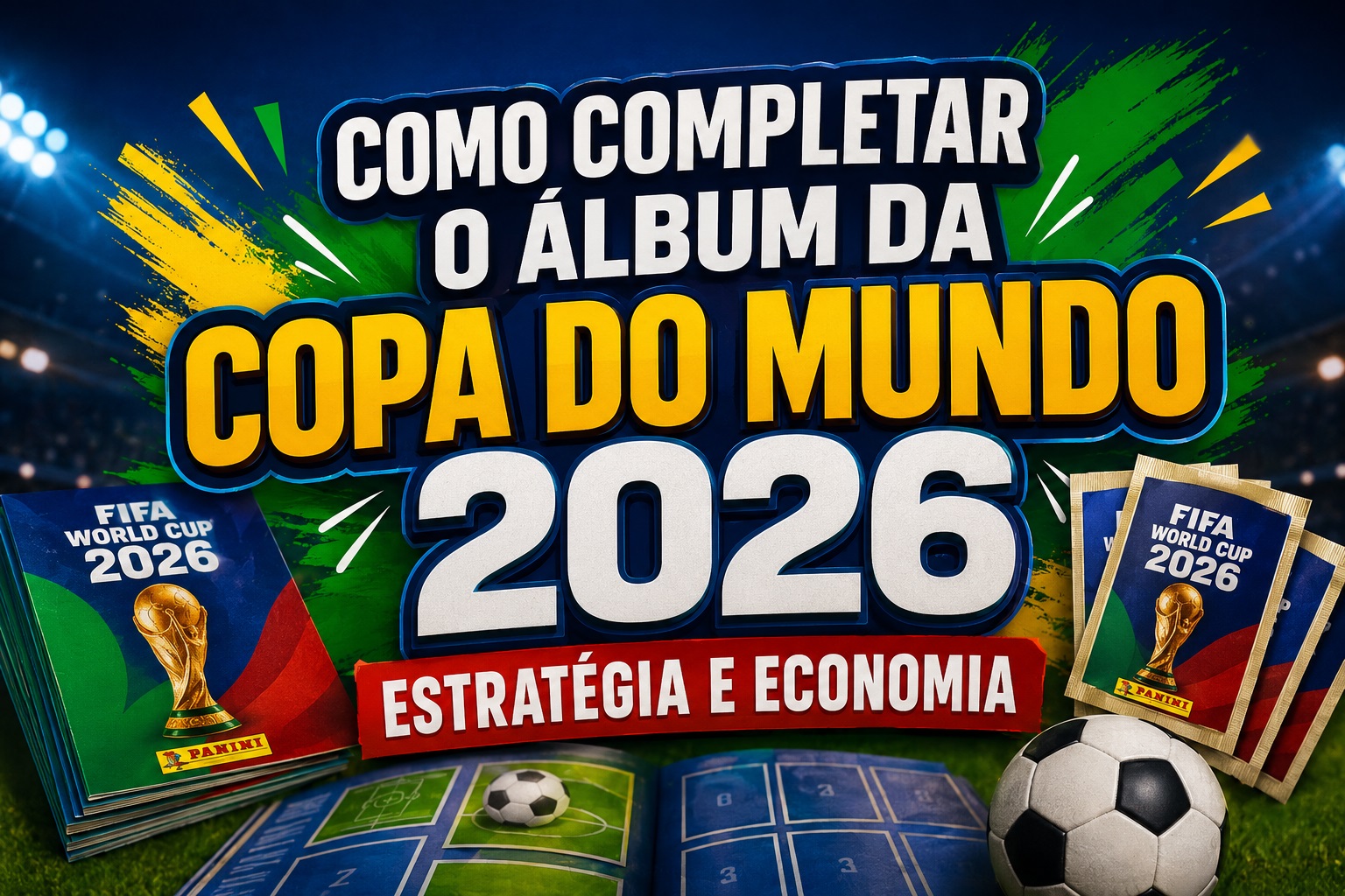 Como completar o álbum da Copa do Mundo 2026 gastando menos com estratégias inteligentes, trocas e economia nos pacotinhos.